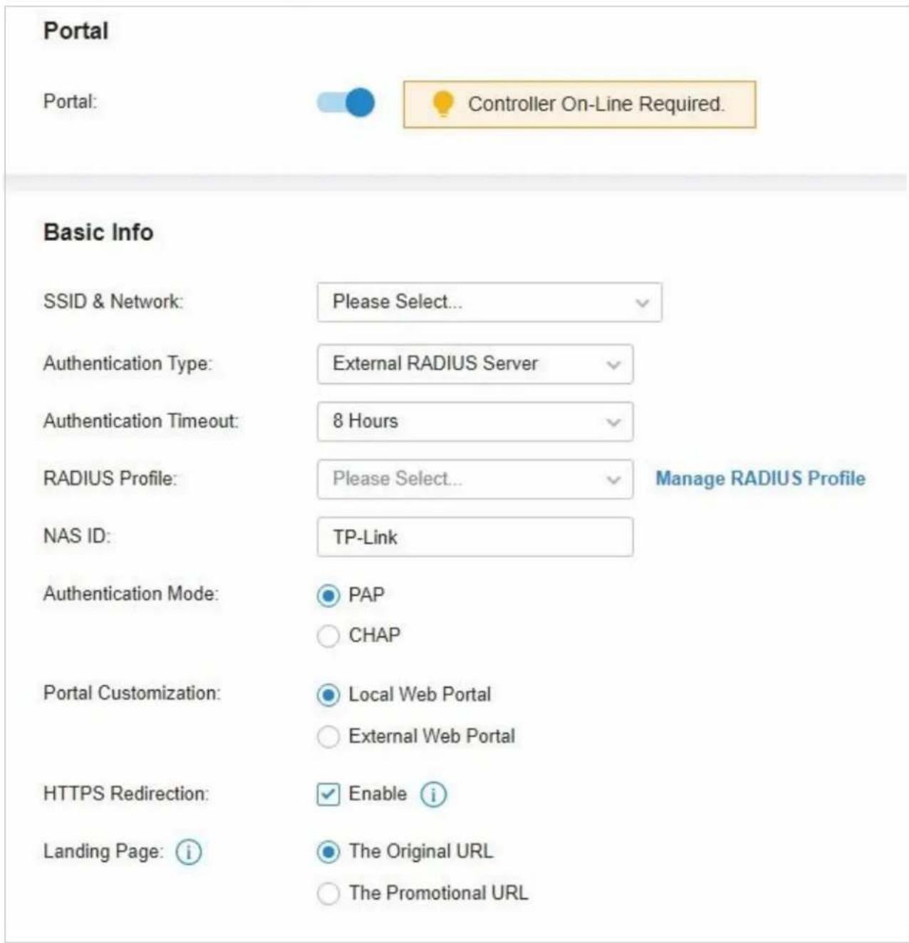 TP-LINK Omada EAP115Wall - Configuration du portail avec le serveur RADIUS externe - 1