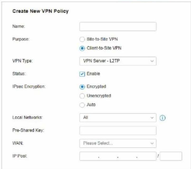 TP-LINK Omada EAP115Wall - - Configuration du VPN client-site - 1