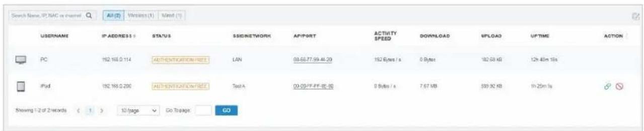 TP-LINK Omada EAP115Wall - Personnaliser les colonnes d'informations - 1