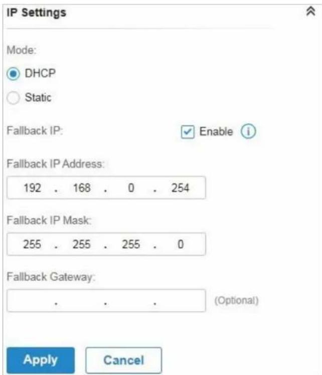 TP-LINK Omada EAP115Wall - Paramètres IP (uniquement pour la configuration d'un seul périphérique) - 1