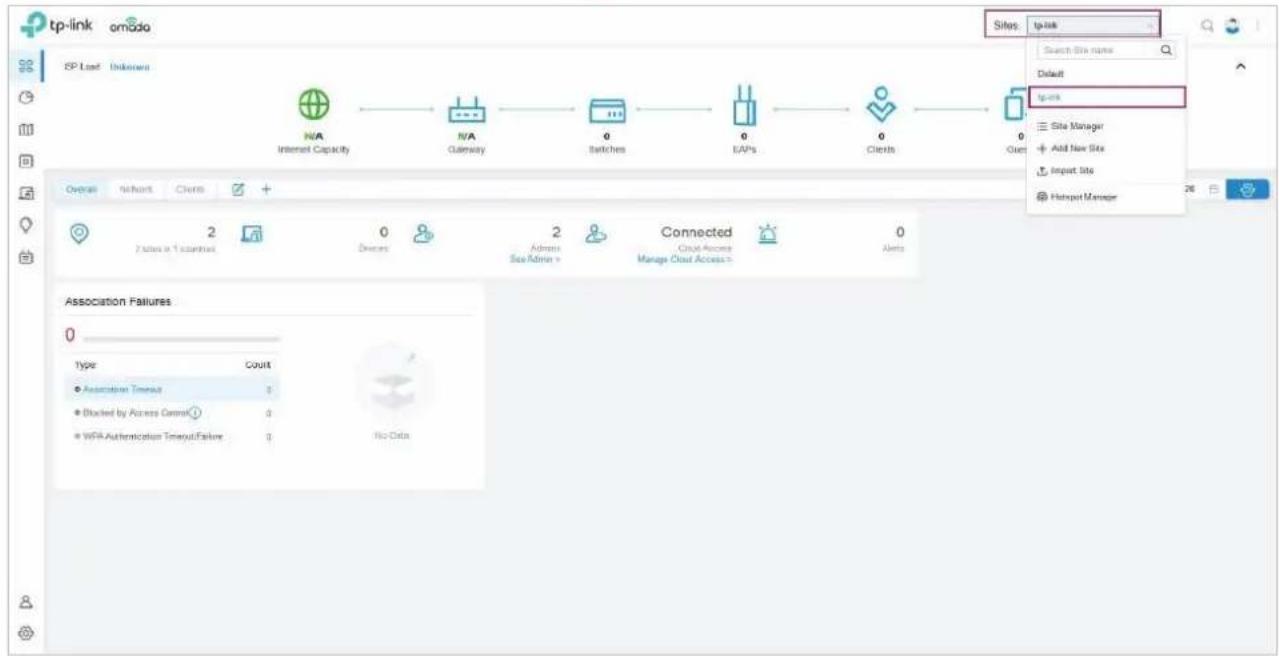 TP-LINK Omada EAP115Wall - Importer un site à partir d'un autre contrôleur - 5