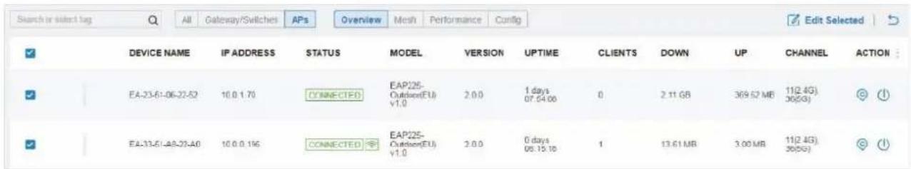 TP-LINK Omada EAP115Wall - Allez dans devices, sélectionnez aps - 1
