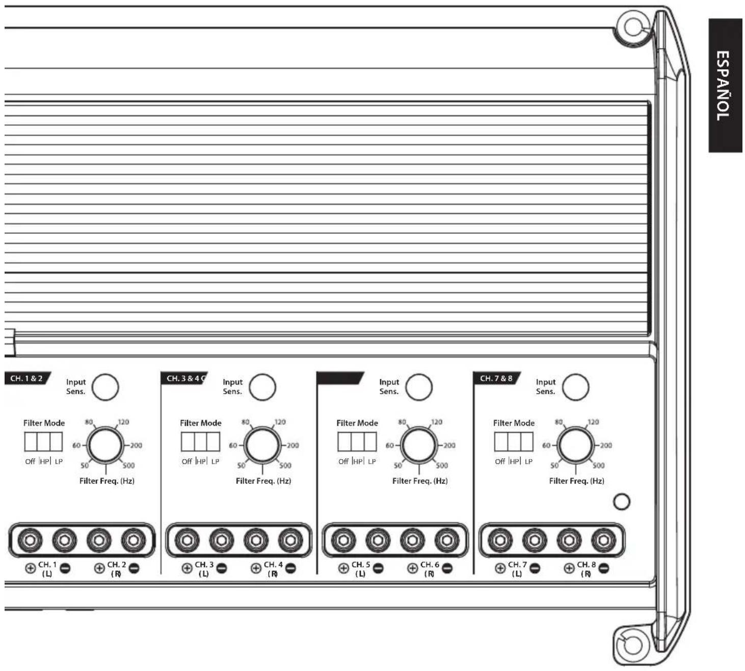 JL Audio XD8008v2 - NOTAS SOBRE LA INSTALLACION: - 2