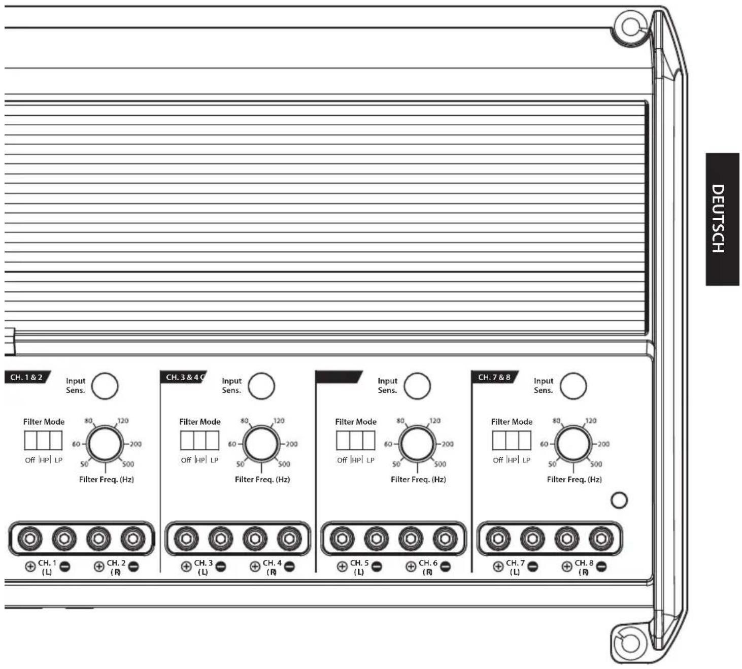 JL Audio XD8008v2 - EINBAUNOTIZEN: - 2
