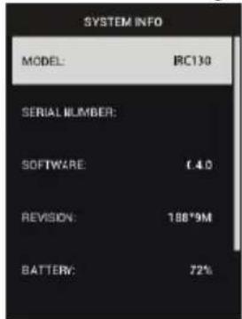 Extech IRC130 - Sous-menu OPTIONS - 15