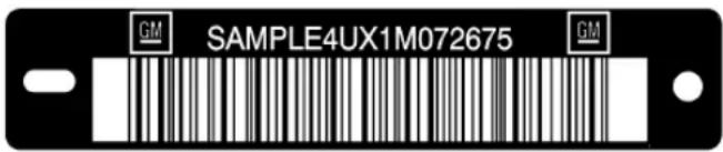CADILLAC SRX (2009) - Numéro d'identification du véhicule (NIV) - 1
