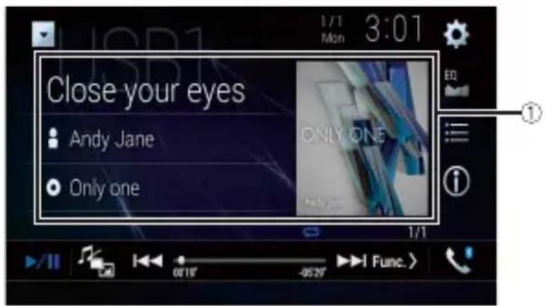 PIONEER AVICW6600NEX - Écran de source audio 1 (Exemple : USB) - 1