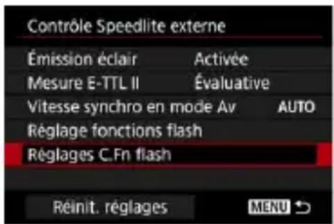 CANON Speedlite 600EX IIRT - Réglages des fonctions personnalisées du flash - 1