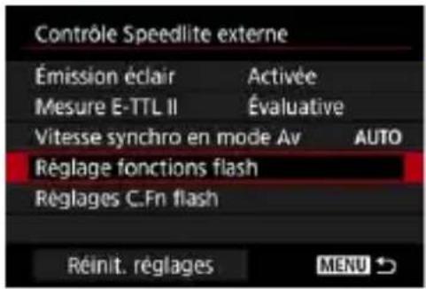 CANON Speedlite 600EX IIRT - Sélectionnez [Contrôle Speedlite externe]. - 1