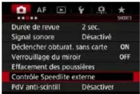 CANON Speedlite 600EX IIRT - Réglages des fonctions du flash - 1