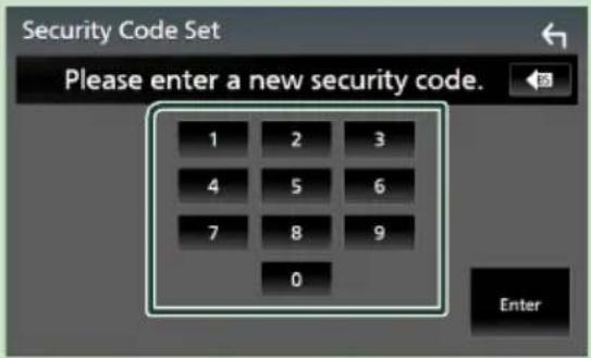 JVC KWV960BW - Touchez [Security Code Set] sur l'écran de sécurité. - 1