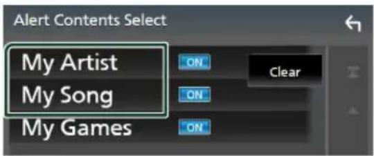 JVC KWV960BW - Selection du contenu pour les alertes de contenu - 1