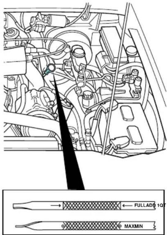 FORD Ranger (2000) - Vérification du niveau d'huile moteur - 1