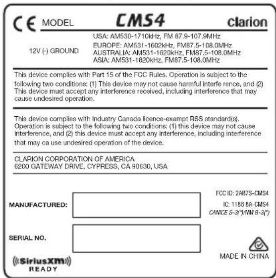 CLARION CMS4 - IC warning - 1