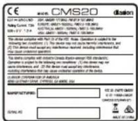 CLARION CMS20 - Advertencia IC - 1