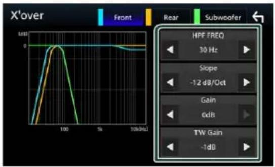 KENWOOD DNX775RVS - Réglez chaque option comme suit. - 1