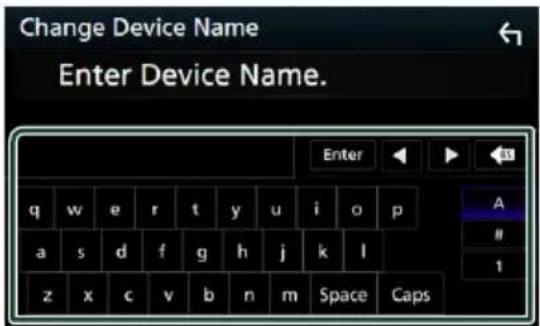 Change Device Name Enter Device Name. Enter A # 1 z x c v b n m Space Caps