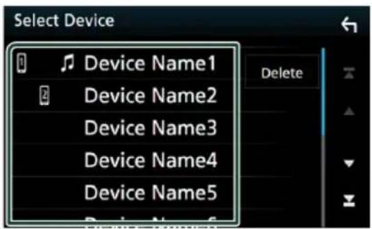 Select Device Device Name1 Device Name2 Device Name3 Device Name4 Device Name5 Delete