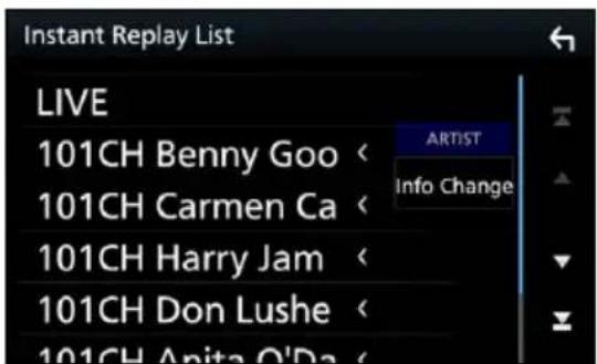 Instant Replay List LIVE 101CH Benny Goo < 101CH Carmen Ca < 101CH Harry Jam < 101CH Don Lushe < 101CH Anita O'Da < ARTIST Info Change