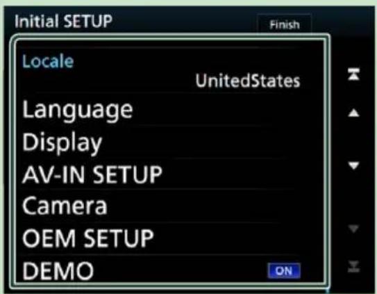 KENWOOD DNX775RVS - Réglez chaque option comme suit. - 1