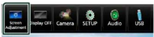 Screen Adjustment Display OFF Camera SETUP Audio USB