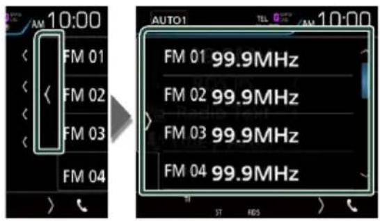AM 10:00 FM 01 FM 02 FM 03 FM 04 AUTO1 TEL 0 AM 10:00 FM 01 99.9MHz FM 02 99.9MHz FM 03 99.9MHz FM 04 99.9MHz