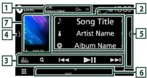 1 DISC TAC 133Hz/24bit 2 7 4 Song Title Artist Name Album Name 5 3 Q MISC 6