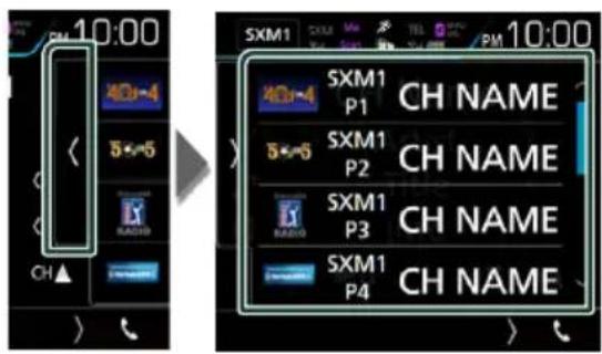 SXM1 40+4 5+5 RADIO CH▲ SXM1 P1 CH NAME 5+6 SXM1 P2 CH NAME SXM1 P3 CH NAME SXM1 P4 CH NAME