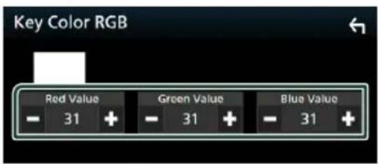 Key Color RGB Red Value - 31 + Green Value - 31 + Blue Value - 31 +