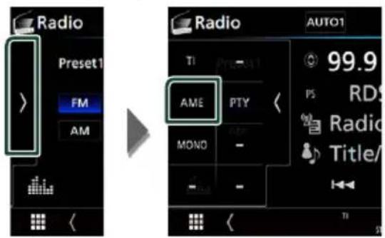 Radio Preset1 FM AM Radio AUTO1 TI - 99.9 PS RDS Radio Title/ AME PTY MONO - TI