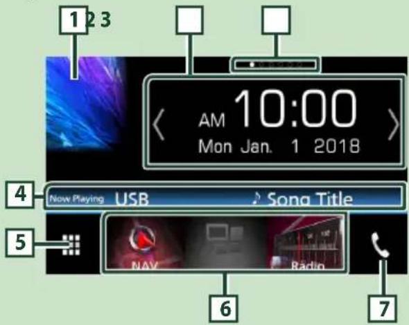 1 2 3 10:00 AM Mon Jan. 1 2018 Now Playing USB Song Title 5 6 7
