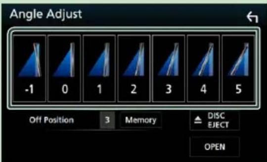 Angle Adjust -1 0 1 2 3 4 5 Off Position 3 Memory DISC EJECT OPEN