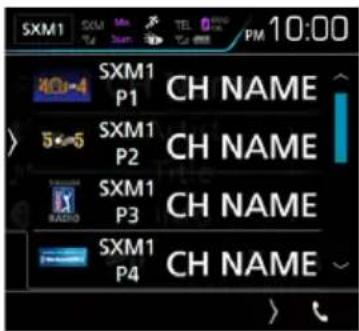SXM1 SXM1 P1 SXM1 P2 SXM1 P3 SXM1 P4 CH NAME CH NAME CH NAME CH NAME