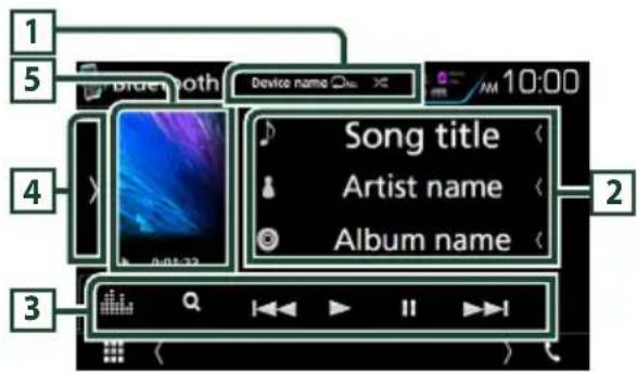 1 5 Device name 10:00 4 Song title Artist name Album name 2 3