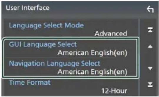 KENWOOD DNR876S - * Si vous sélectionnez [Advanced] comme mode de sélection de la langue, l'écran suivant s'affiche. - 1