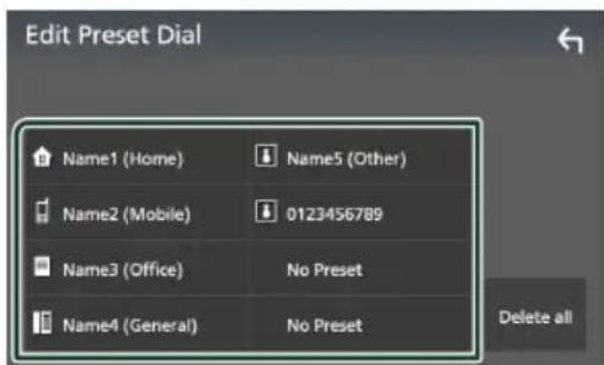KENWOOD DNR876S - Prérglage de numérios de téléphone - 3