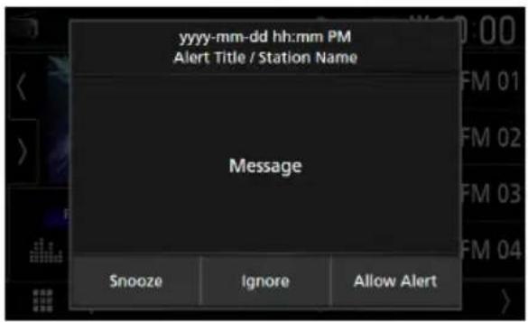 KENWOOD Excelon DDX9906XR - Lorsqu'un message d'alerte neve - 1