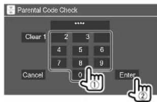 KENWOOD DDX276BT - Réglage ou changement du code parental - 3