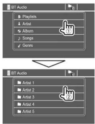 KENWOOD DDX276BT - Selection d'un fichier audio à partir du menu - 2