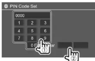 KENWOOD DDX276BT - Changez le code PIN. - 1