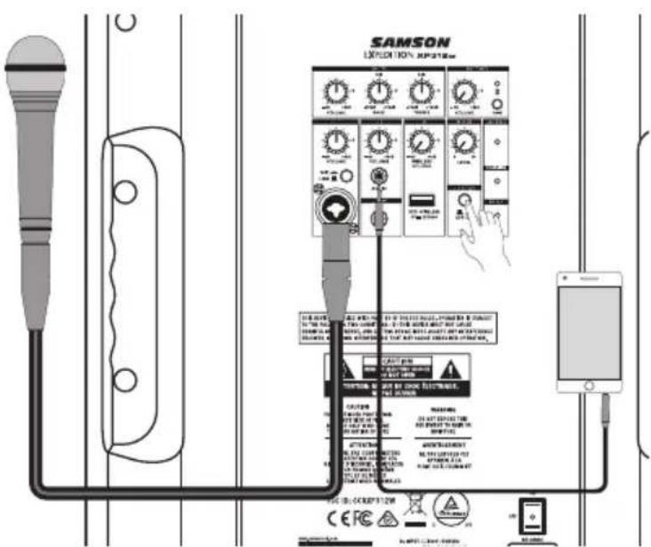 SAMSON Expedition XP312w - Uso del conmutador de voz en off - 1