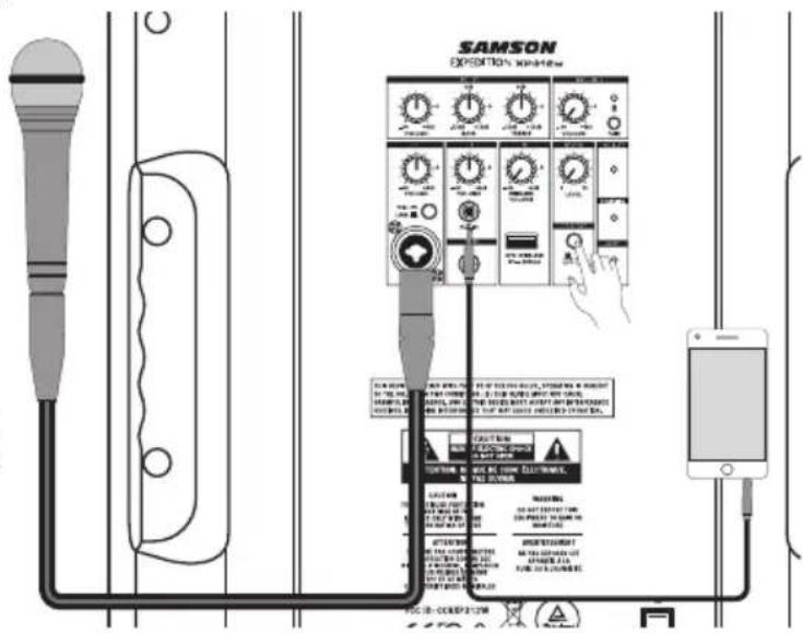 SAMSON Expedition XP312w - Utilisation du commutateur de voix-off - 1