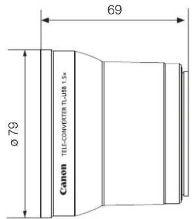 CANON XA50 - ■ Dimensiones detalladas de TL-U58 - 1