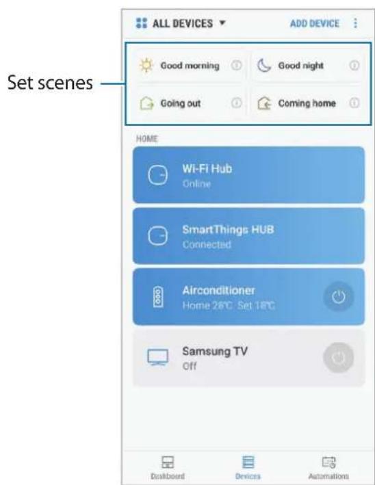 SAMSUNG SmartThings - Activating scenes - 1