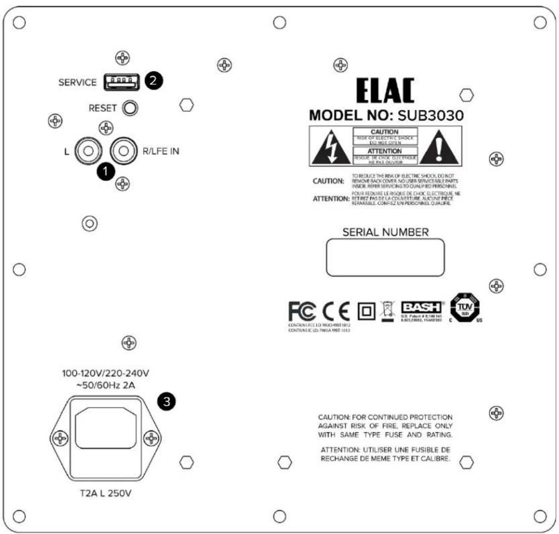 ELAC Debut 2.0 SUB3030 - Controls and Indicators - 1