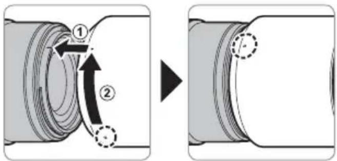 FUJIFILM Fujinon XF 80mm F2.8 R LM OIS WR Macro - Vastavalosuojuksen kiinnittäminen - 1