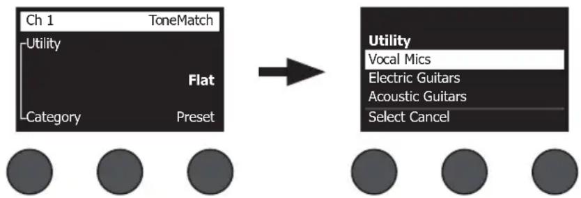 BOSE T4S ToneMatch - Selecting a ToneMatch® Preset - 1