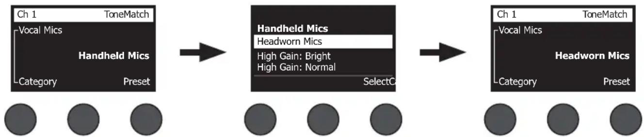 BOSE T4S ToneMatch - Selecting a ToneMatch® Preset - 2