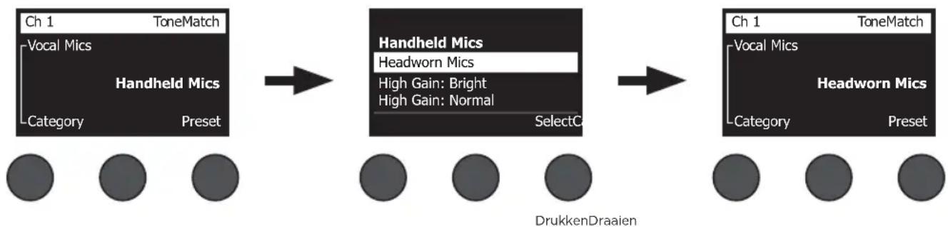 BOSE T4S ToneMatch - Een ToneMatch®-preset selecteren - 2