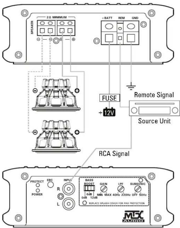 MTX Audio Thunder Marine WET500.1 - WIRING DIAGRAM - 1